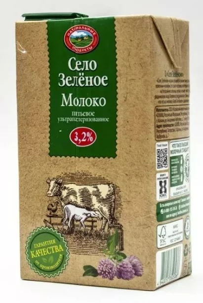 молоко село зелёное 3.2% 0,95 казань в Москве