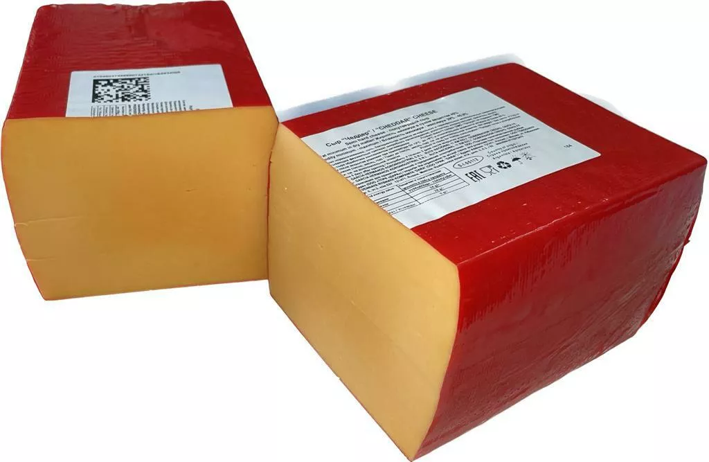 фотография продукта Сыр полутвердый cheddar, мдж 45% (оранж)